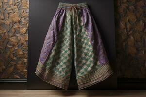 Men's shorts with a pattern on a solid color background. Studio shooting. ai generative photo