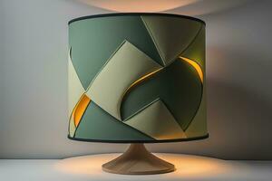 a decorative and colorful lamp on a solid color background. ai generative photo