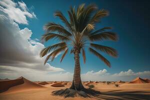 Palm tree on the beach. Summer vacation concept. ai generative photo