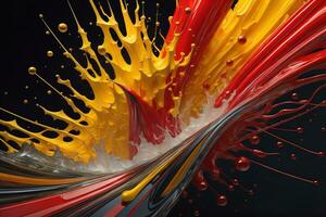 a colorful water splash on a gradient background. ai generative photo