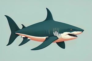 Shark with open mouth. Vector illustration of a shark with open mouth. ai generative photo