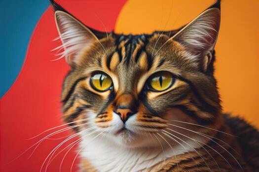 Portrait of a beautiful Maine Coon cat on a dark background. ai generative photo