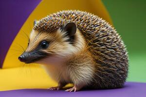 Hedgehog, Erinaceus Europaeus. ai generative photo