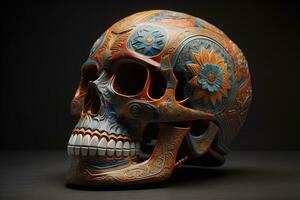 Day of the Dead sugar skull. Mexican sugar skull. ai generative photo