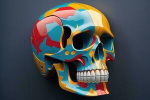 Day of the Dead sugar skull. Mexican sugar skull. ai generative photo