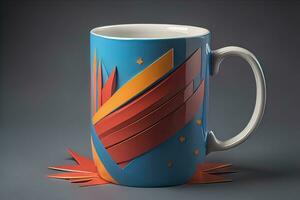 Cup of coffee. Beautiful and stylish coffee cup on a solid colored background. ai generative photo