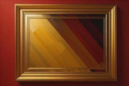 Glass picture frame on a solid color background. ai generative photo