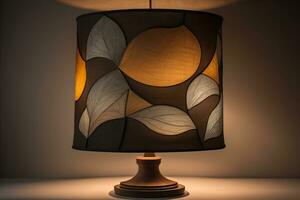 decorative table lamp on solid color background. ai generative photo