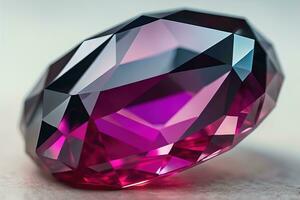 Brilliant multicolored sapphire on a surface. ai generative photo