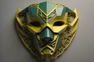 Mardi Gras mask isolated on solid color background. ai generative photo