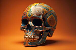 Day of the Dead sugar skull. Mexican sugar skull. ai generative photo