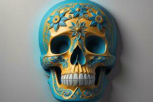 Day of the Dead sugar skull. Mexican sugar skull. ai generative photo