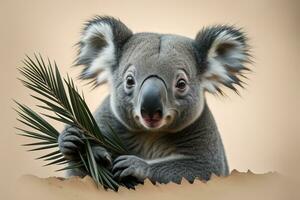 Koala in the natural environment, Close-up. ai generative photo