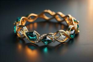 Jewelry ring with precious stones. Jewelry background. ai generative photo