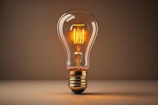 brillante vaso ligero bulbo en oscuro antecedentes. ai generativo foto