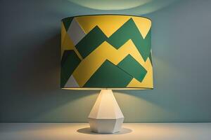 decorative table lamp on solid color background. ai generative photo