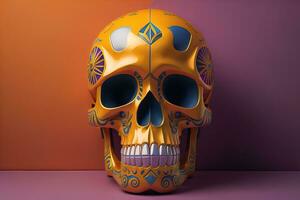 día de el muerto azúcar cráneo. mexicano azúcar cráneo. ai generativo foto