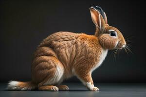 Easter bunny on a solid color background. ai generative photo