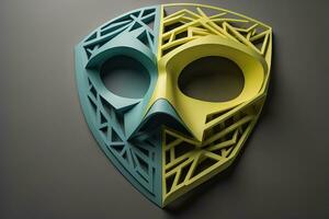 Mardi Gras mask isolated on solid color background. ai generative photo