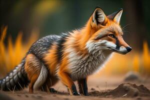 Portrait of a red fox, Vulpes vulpes. ai generative photo