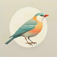 vector ilustración de un pájaro. vector ilustración en dibujos animados estilo. ai generativo foto