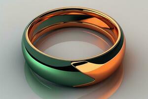 Wedding ring on a solid color background. Jewelry. ai generative photo