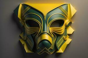 Mardi Gras mask isolated on solid color background. ai generative photo