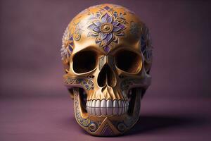 Day of the Dead sugar skull. Mexican sugar skull. ai generative photo