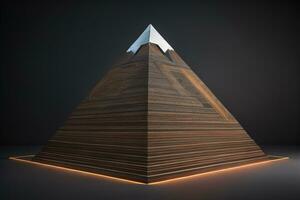 Creative and colorful pyramid on a solid color background. ai generative photo