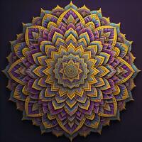Mandala pattern. Vintage decorative elements. Hand drawn oriental background. ai generative photo
