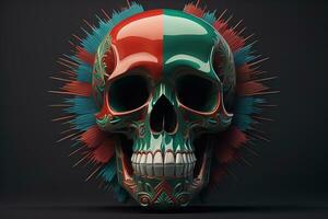 Day of the Dead sugar skull. Mexican sugar skull. ai generative photo