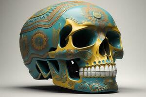 Day of the Dead sugar skull. Mexican sugar skull. ai generative photo