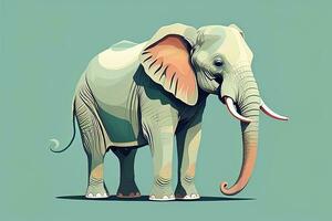 Vector illustration of an elephant. Isolated on a solid color background. ai generative photo