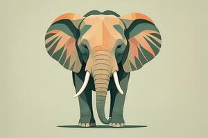 Vector illustration of an elephant. Isolated on a solid color background. ai generative photo