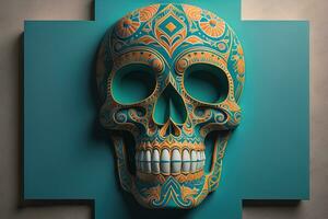 Day of the Dead sugar skull. Mexican sugar skull. ai generative photo