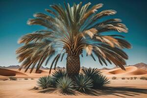 Palm tree on the beach. Summer vacation concept. ai generative photo