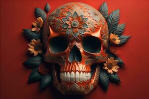 Day of the Dead sugar skull. Mexican sugar skull. ai generative photo