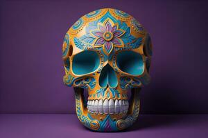 Day of the Dead sugar skull. Mexican sugar skull. ai generative photo