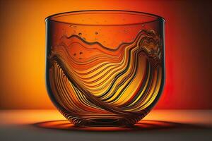 Colorful glass pot on a dark background. ai generative photo