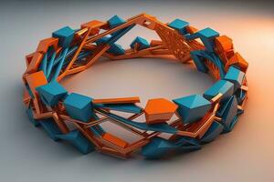 Jewelry Bracelet with precious stones on a gray background. Studio shot. ai generative photo