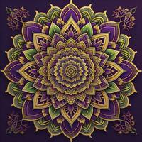 Mandala pattern. Vintage decorative elements. Hand drawn oriental background. ai generative photo