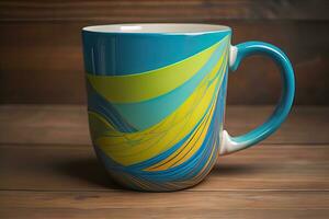 Cup of coffee. Beautiful and stylish coffee cup on a solid colored background. ai generative photo