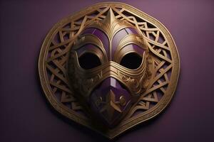 Mardi Gras mask isolated on solid color background. ai generative photo