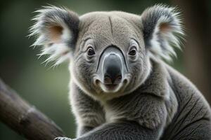 Koala in the natural environment, Close-up. ai generative photo