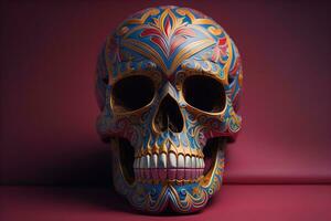 Day of the Dead sugar skull. Mexican sugar skull. ai generative photo