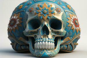 Day of the Dead sugar skull. Mexican sugar skull. ai generative photo