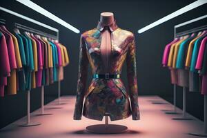 Futuristic fashion mannequin in the store. ai generative photo