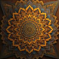 Mandala pattern. Vintage decorative elements. Hand drawn oriental background. ai generative photo