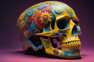 Day of the Dead sugar skull. Mexican sugar skull. ai generative photo