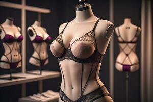 Sensual lingerie on a mannequin. ai generative photo